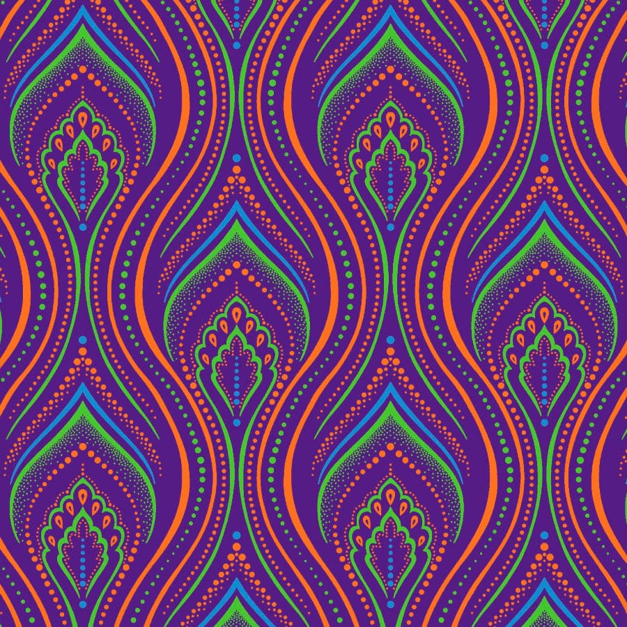 MHC WORLD Original 3 Cats Fabric H1292 Original 3 Cats Fabric C/W301 Purple 90cm