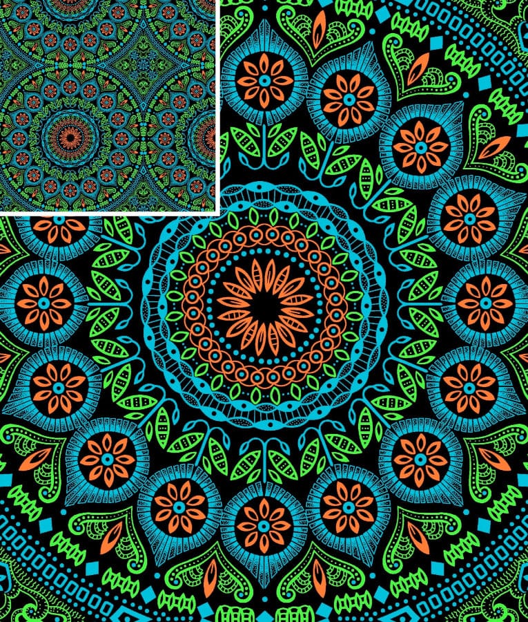 MHC WORLD Original 3 Cats Fabric H1294 Original 3 Cats Fabric C/W191 Blue Black 90cm