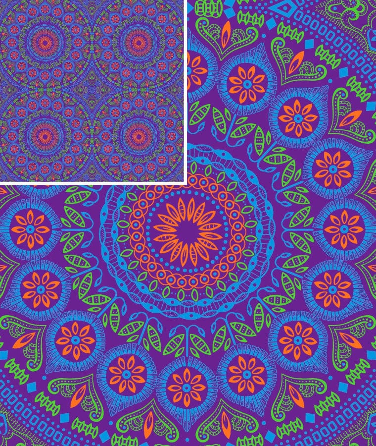 MHC WORLD Original 3 Cats Fabric H1294 Original 3 Cats Fabric C/W301 Purple 90cm