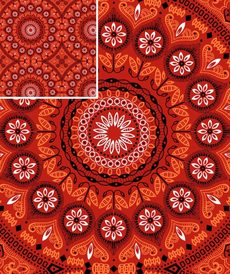 MHC WORLD Original 3 Cats Fabric H1294 Original 3 Cats Fabric C/W531 Red 90cm