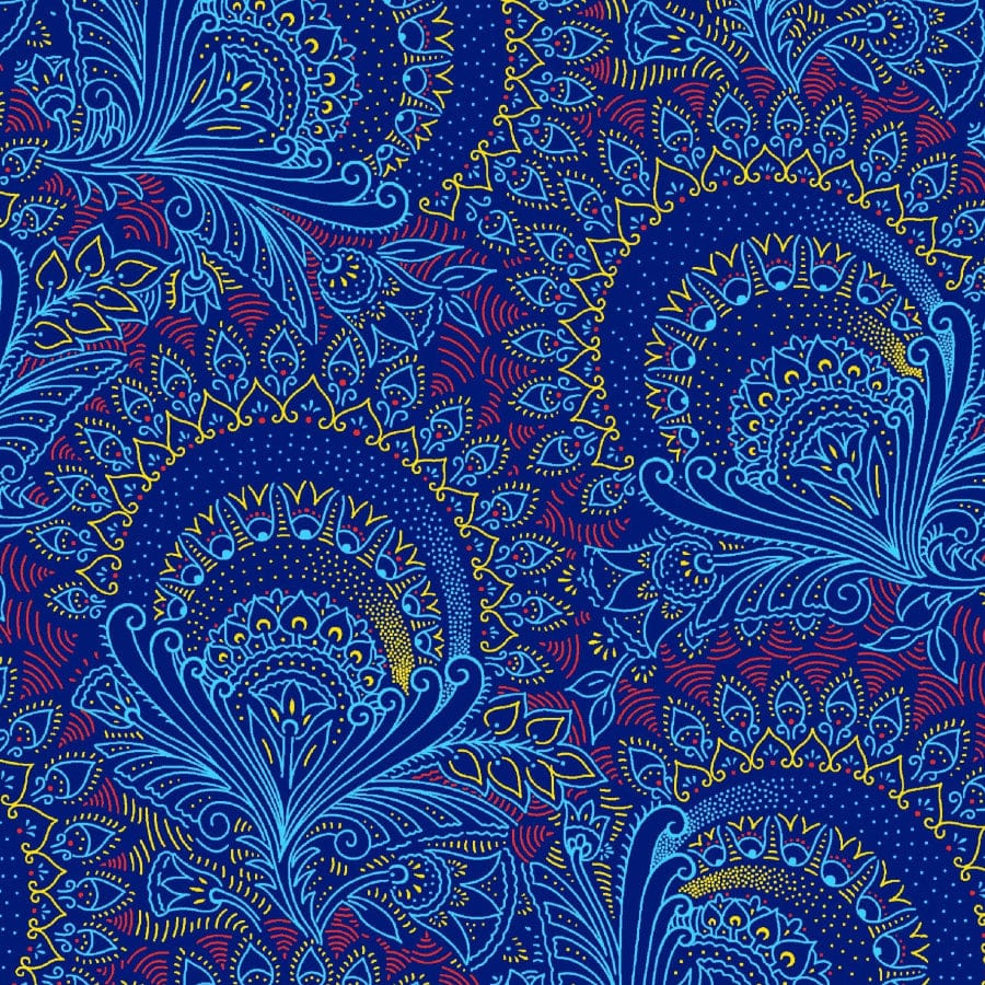 MHC WORLD Original 3 Cats Fabric H1296 Original 3 Cats Fabric C/W491 Indigo 90cm
