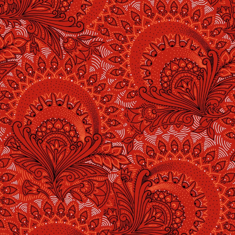 MHC WORLD Original 3 Cats Fabric H1296 Original 3 Cats Fabric C/W531 Red 90cm