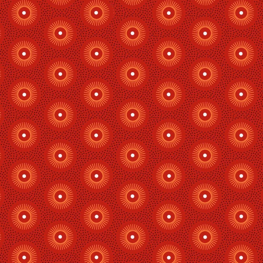 MHC WORLD Original 3 Cats Fabric H1298 Original 3 Cats Fabric C/W531 Red 90cm