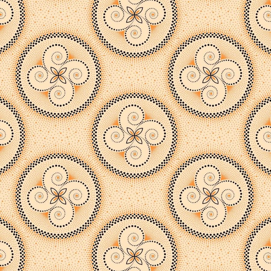 MHC WORLD Original 3 Cats Fabric H1404 Original 3 Cats Fabric C/W55 Cream 90cm