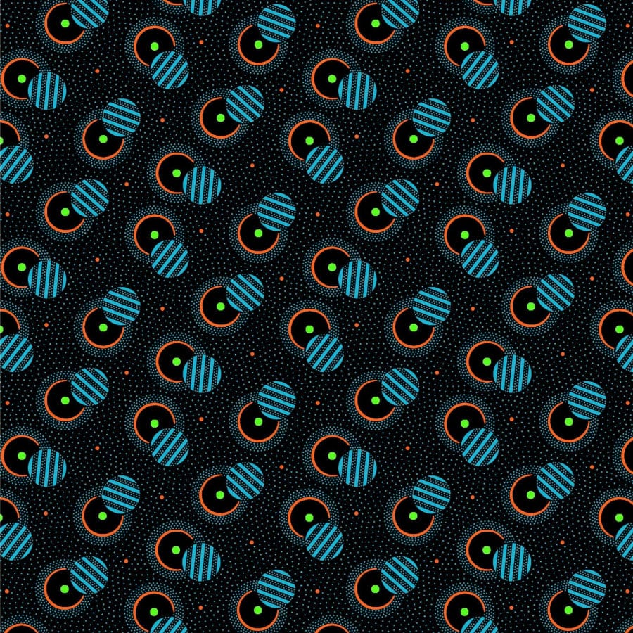 MHC WORLD Original 3 Cats Fabric H1430 Original 3 Cats Fabric C/W191 Blue Black 90cm