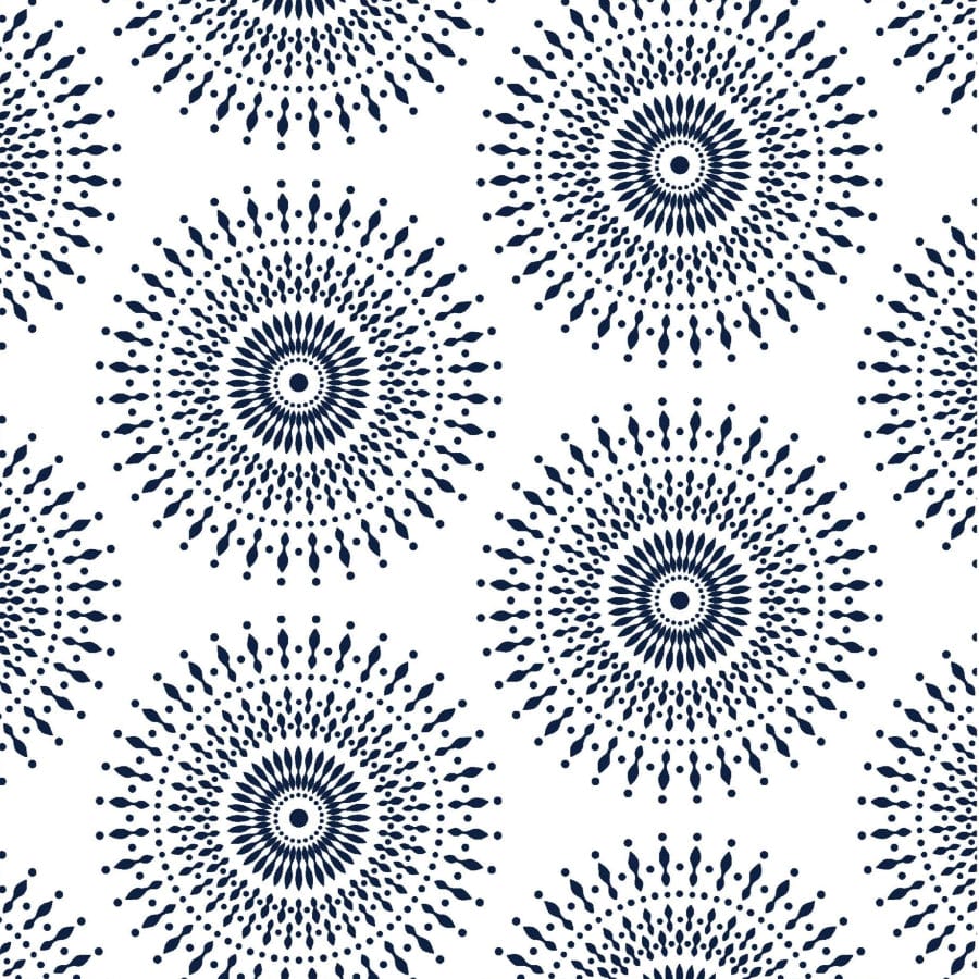 MHC WORLD Original 3 Cats Fabric H1467 Original 3 Cats Fabric C/W99 Blue & White 90cm