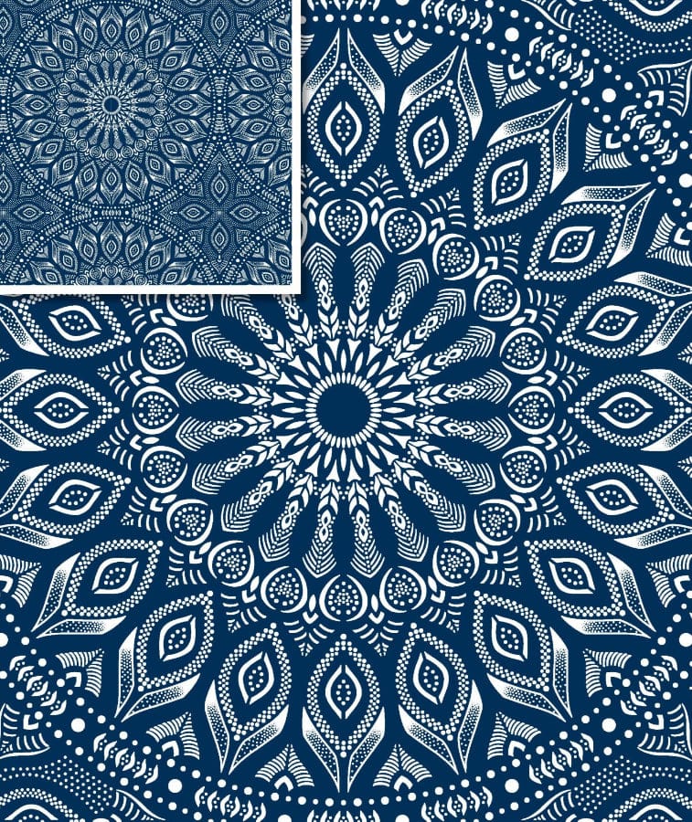 MHC WORLD Original 3 Cats Fabric H1631 Original 3 Cats Fabric C/W04 Navy Blue 90cm