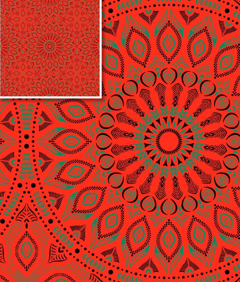 MHC WORLD Original 3 Cats Fabric H1634 Original 3 Cat Fabric C/W16 DK Orange 90cm