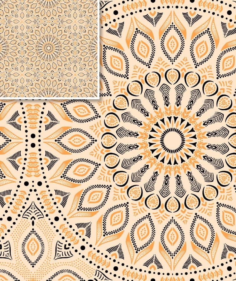 MHC WORLD Original 3 Cats Fabric H1634 Original 3 Cats Fabric C/W55 Cream 90cm