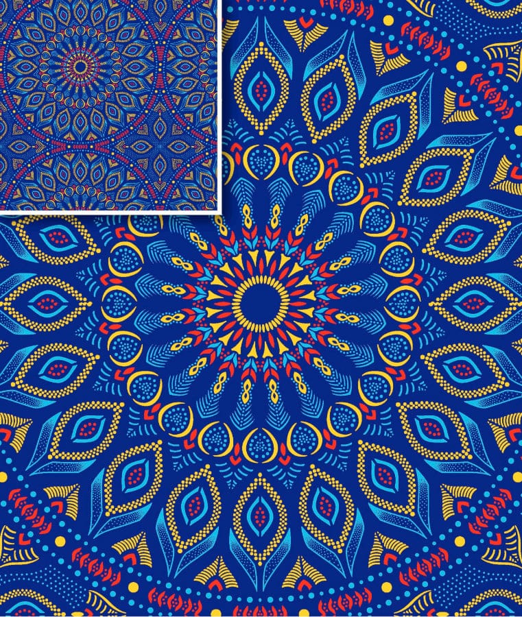 MHC WORLD Original 3 Cats Fabric H1639 Original 3 Cats Fabric C/W491 Indigo 90cm