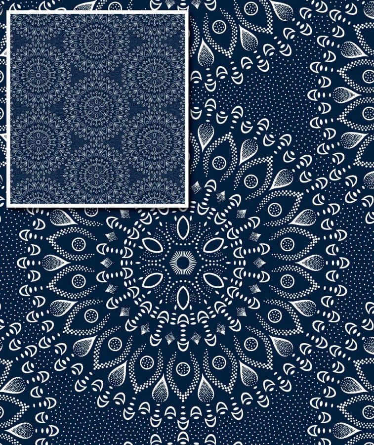 MHC WORLD Original 3 Cats Fabric H1724 Original 3 Cats Fabric C/W04 Navy Blue 90cm