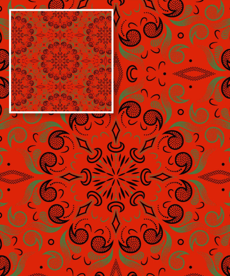 MHC WORLD Original 3 Cats Fabric H1728 Original 3 Cat Fabric C/W16 DK Orange 90cm