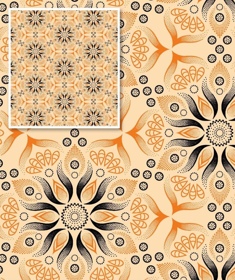 MHC WORLD Original 3 Cats Fabric H1729 Original 3 Cats Fabric C/W55 Cream 90cm