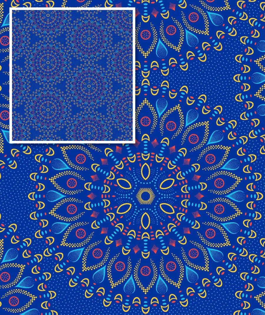 MHC WORLD Original 3 Cats Fabric H1734 Original 3 Cats Fabric C/W491 Indigo 90cm