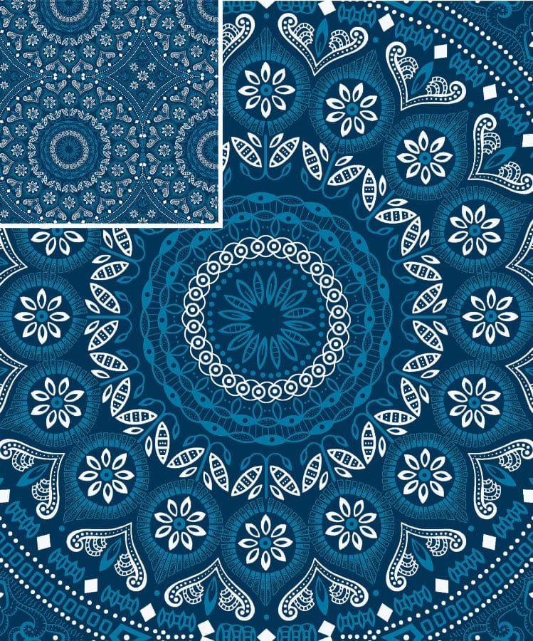 MHC WORLD Original 3 Cats Fabric XH0527 Original 3 Cats Fabric C/W74 Ink Blue 90cm