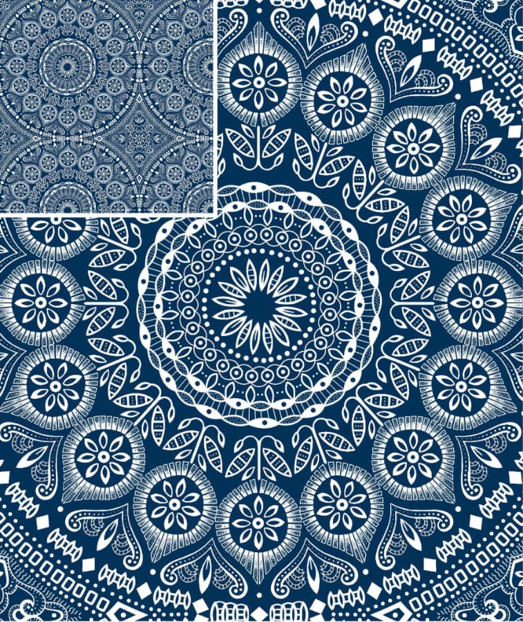 MHC WORLD Original 3 Cats Fabric XH1185 Original 3 Cats Fabric C/W04 Navy Blue 90cm