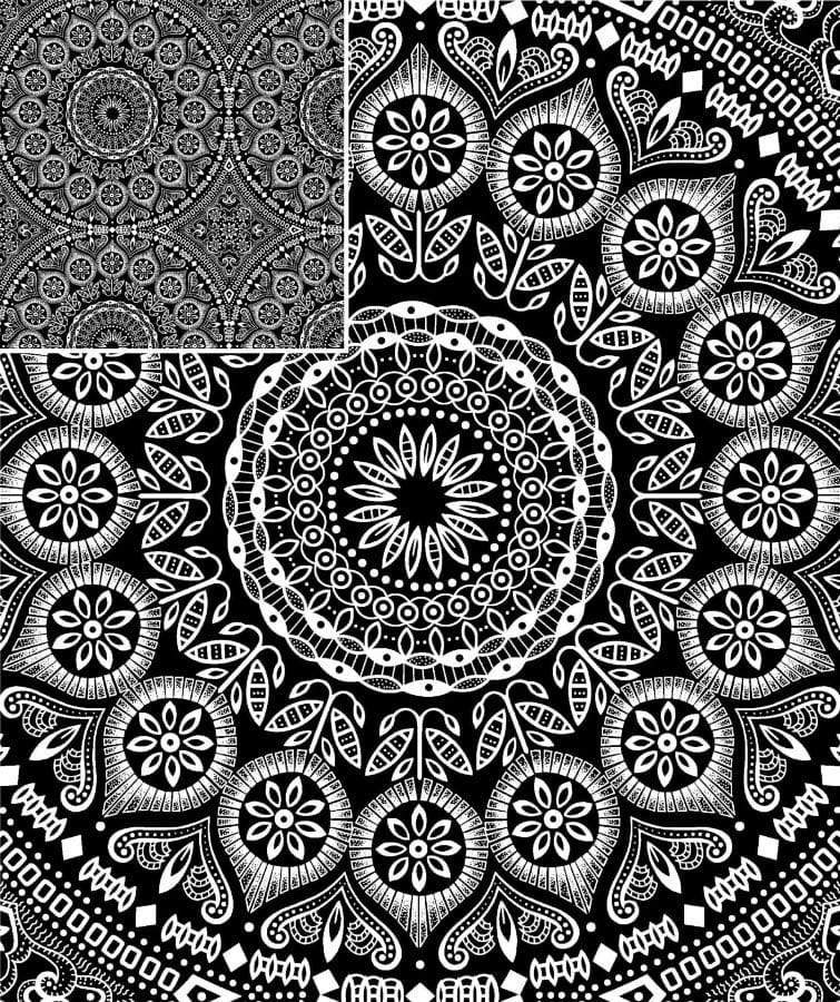 MHC WORLD Original 3 Cats Fabric XH1185 Original 3 Cats Fabric C/W06 Black 90cm