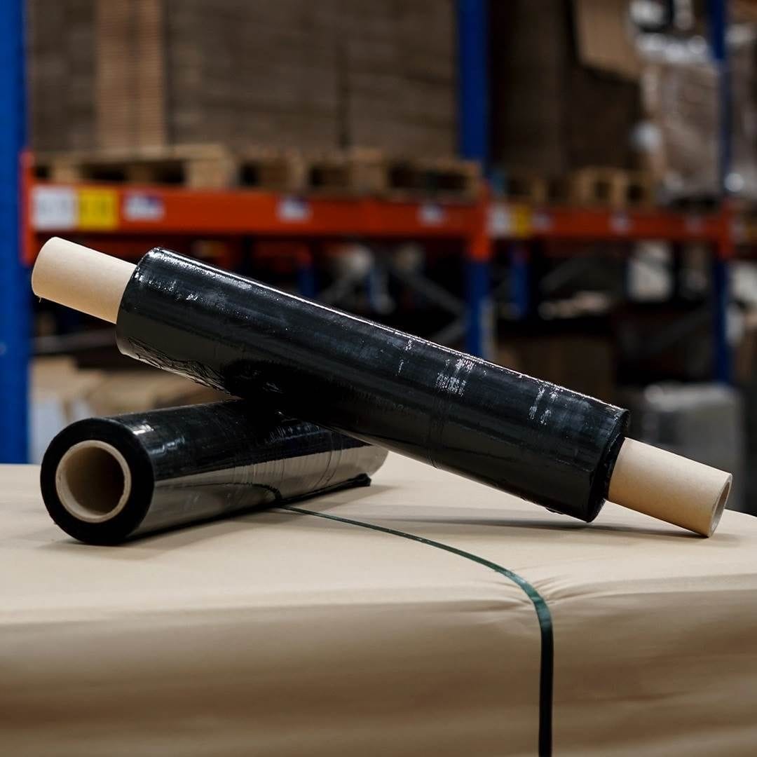 MHC World Pallet Wrap Black Pallet Wrap with Handle 13 Micron 400mm