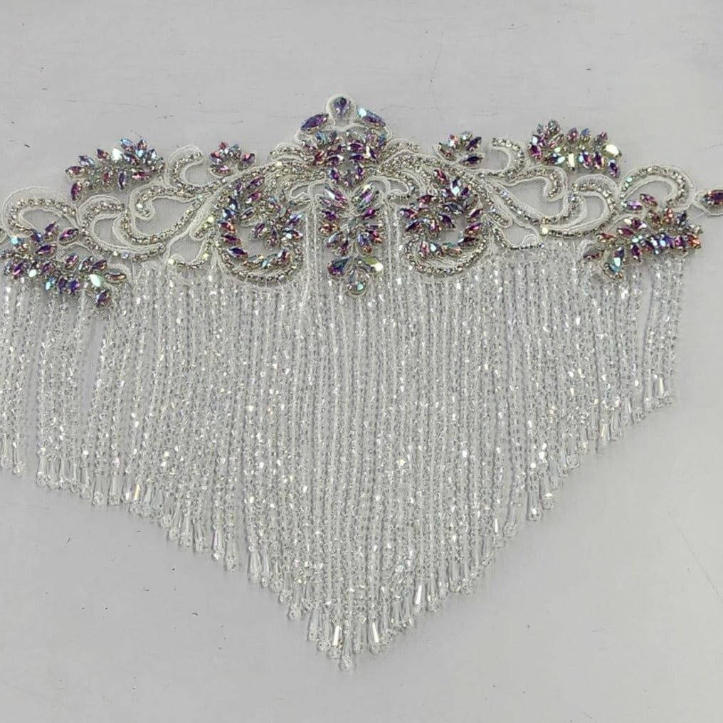 MHC WORLD Patch With Fringing White Beaded Patch With Fringing