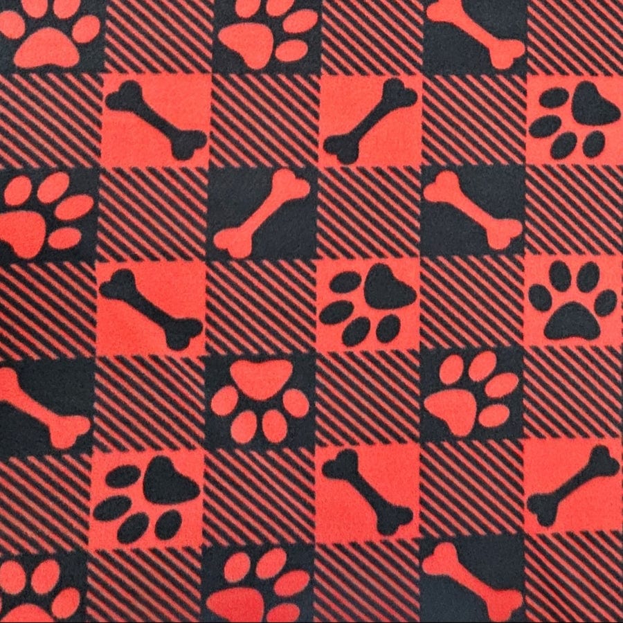 MHC WORLD Polar Fleece Paw Check Printed Polar Fleece 150cm
