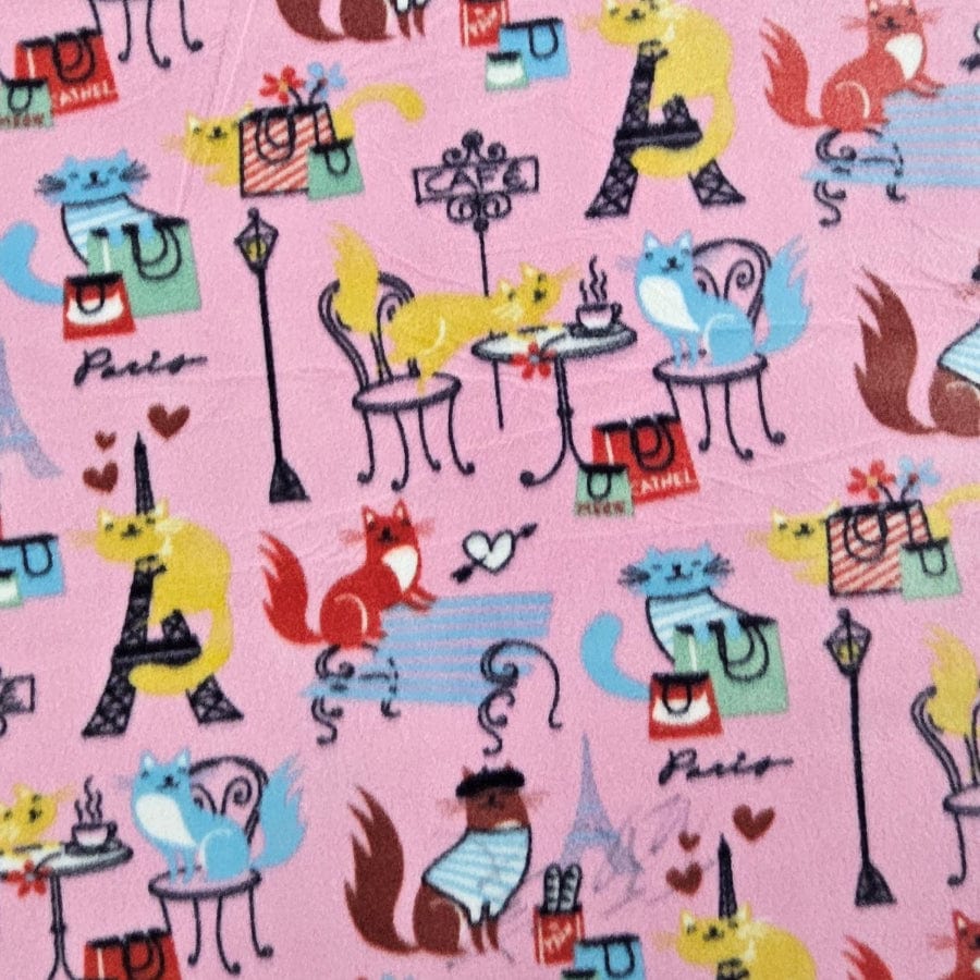 MHC WORLD Polar Fleece Pets in Paris Printed Polar Fleece 150cm