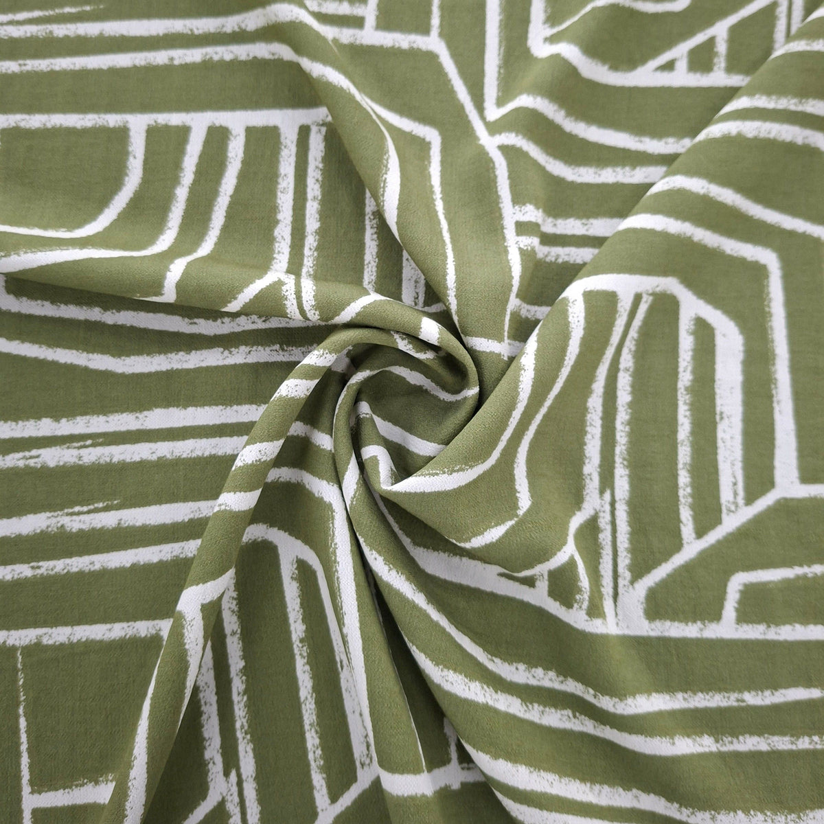 MHC WORLD Printed Capri Linen Look Green-17 Capri Linen Look Print 140cm