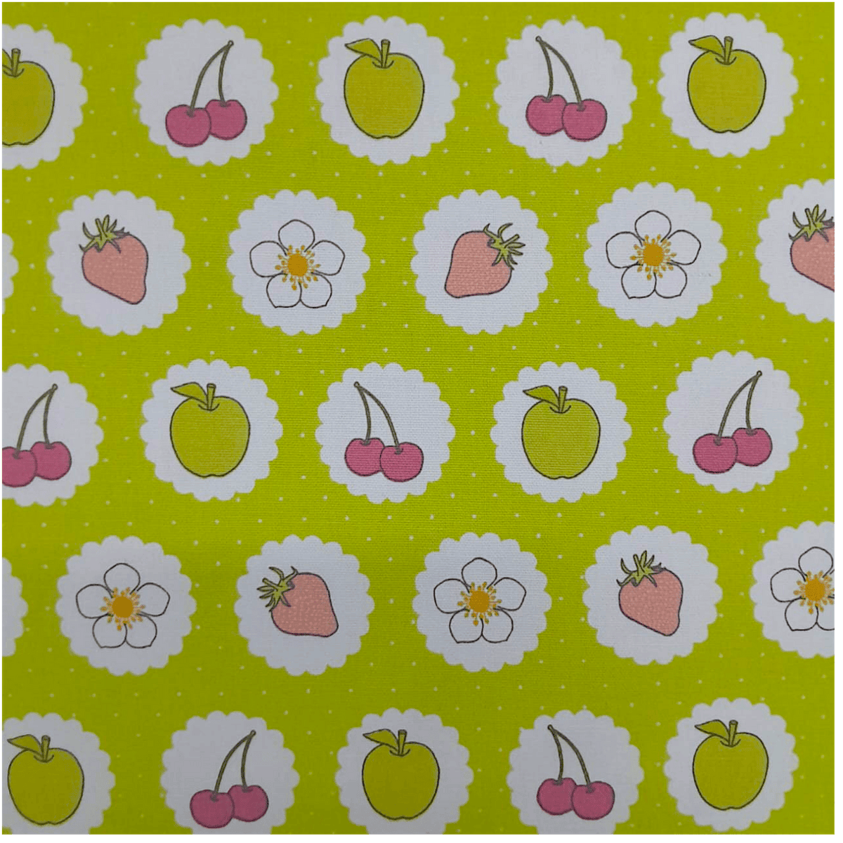 MHC World Printed Cotton Fabric Lime Fabric 100% Printed Poly Cotton Elmer 140 cm