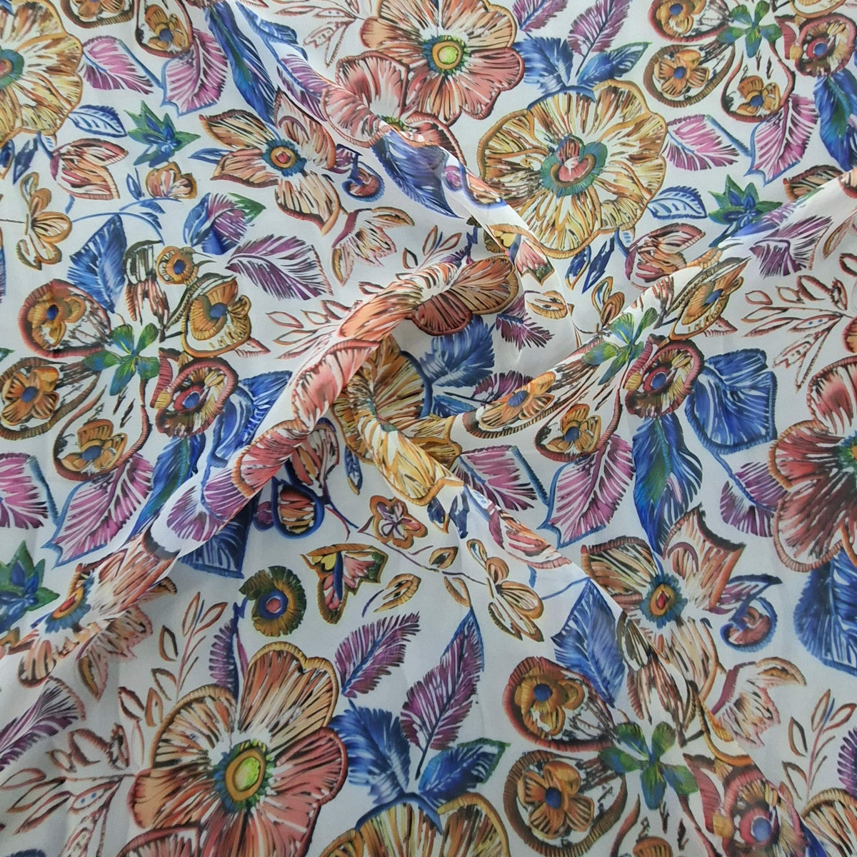 MHC WORLD Printed Organdy Dsn2 Printed Organdy Fabric Floral