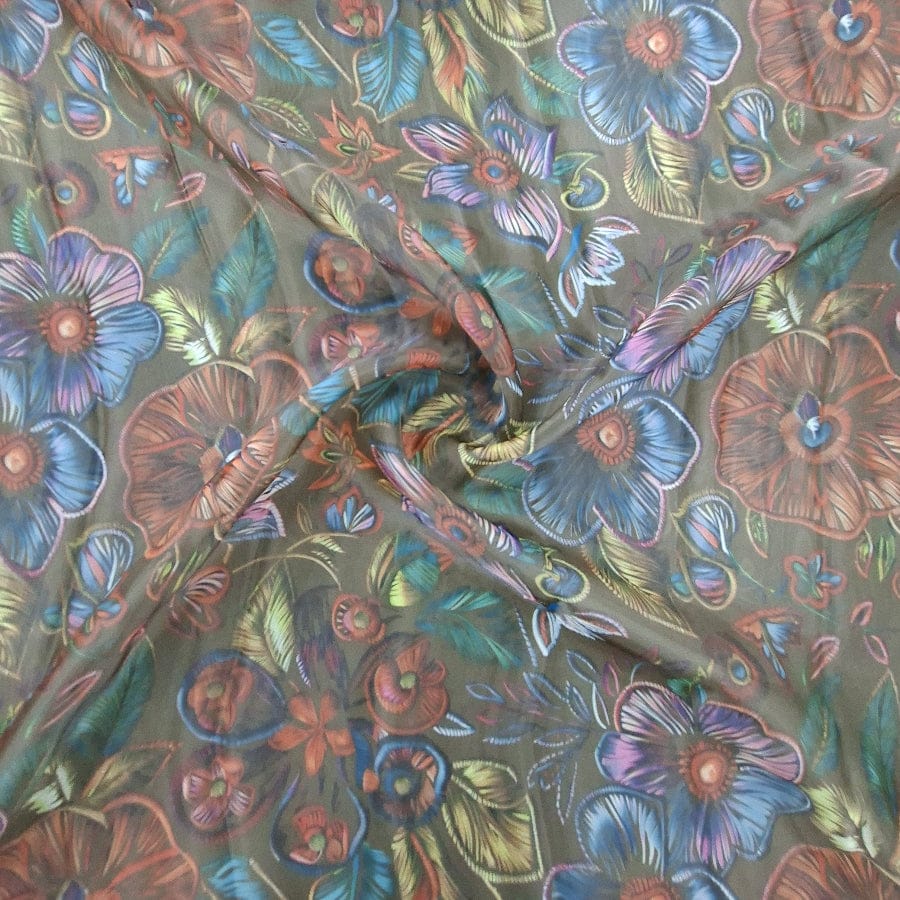 MHC WORLD Printed Organdy Dsn3 Printed Organdy Fabric Floral