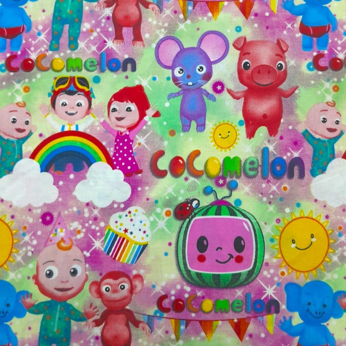 MHC World Printed Poly Cotton Cocomelon Sheeting 240 cm (7905838399577)