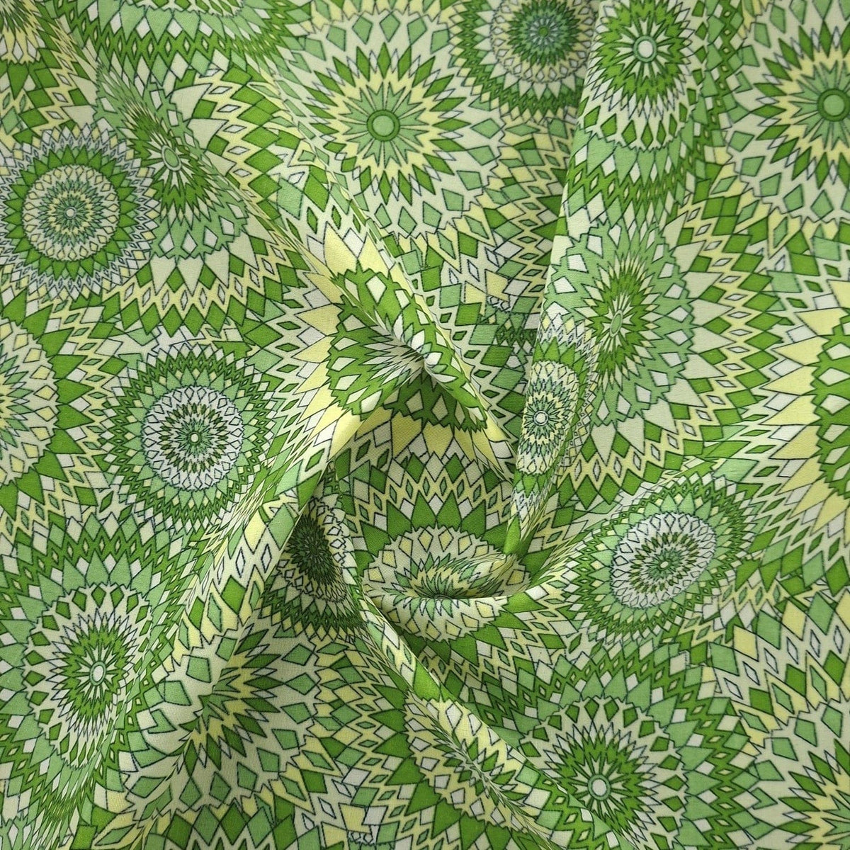 MHC WORLD Printed poly cotton Green Printed Chirag 110cm