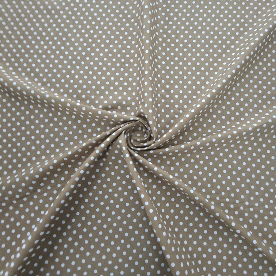 MHC WORLD Printed Polycotton Dots Beige Printed Polycotton Dots