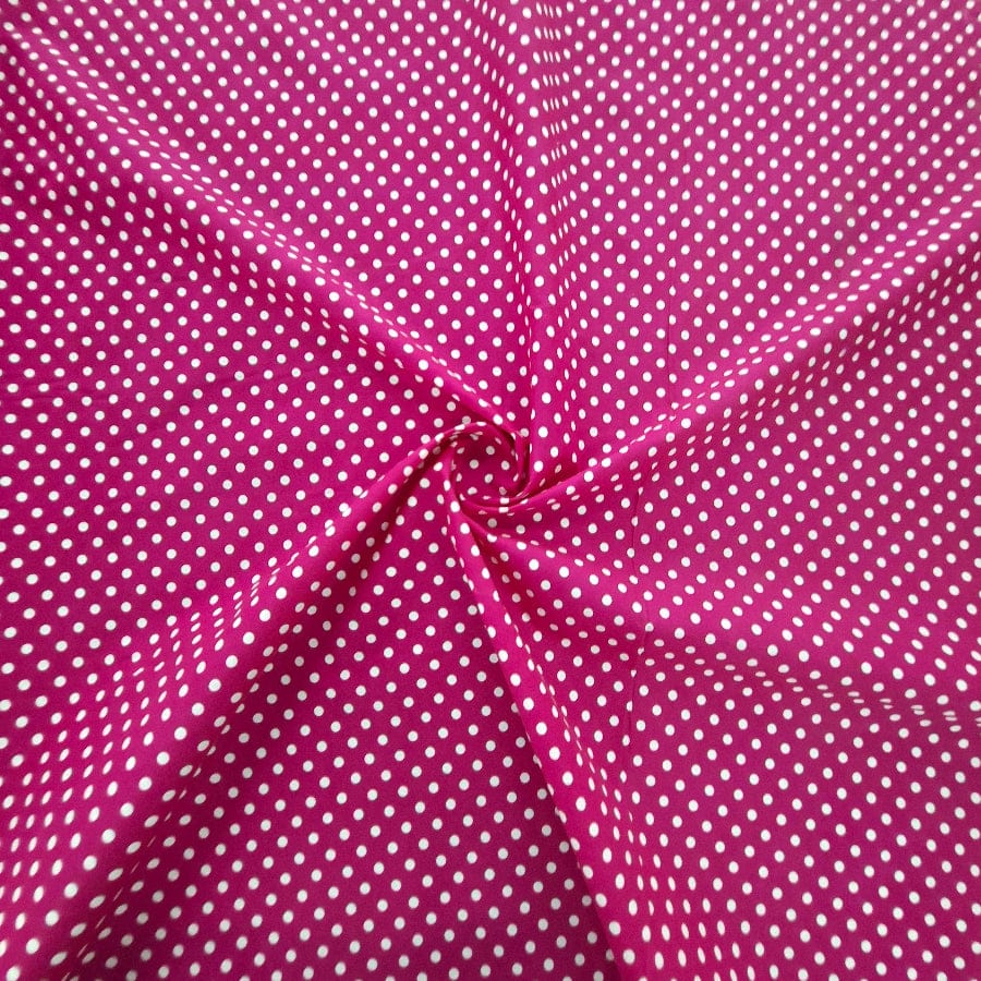 MHC WORLD Printed Polycotton Dots Cerise Printed Polycotton Dots