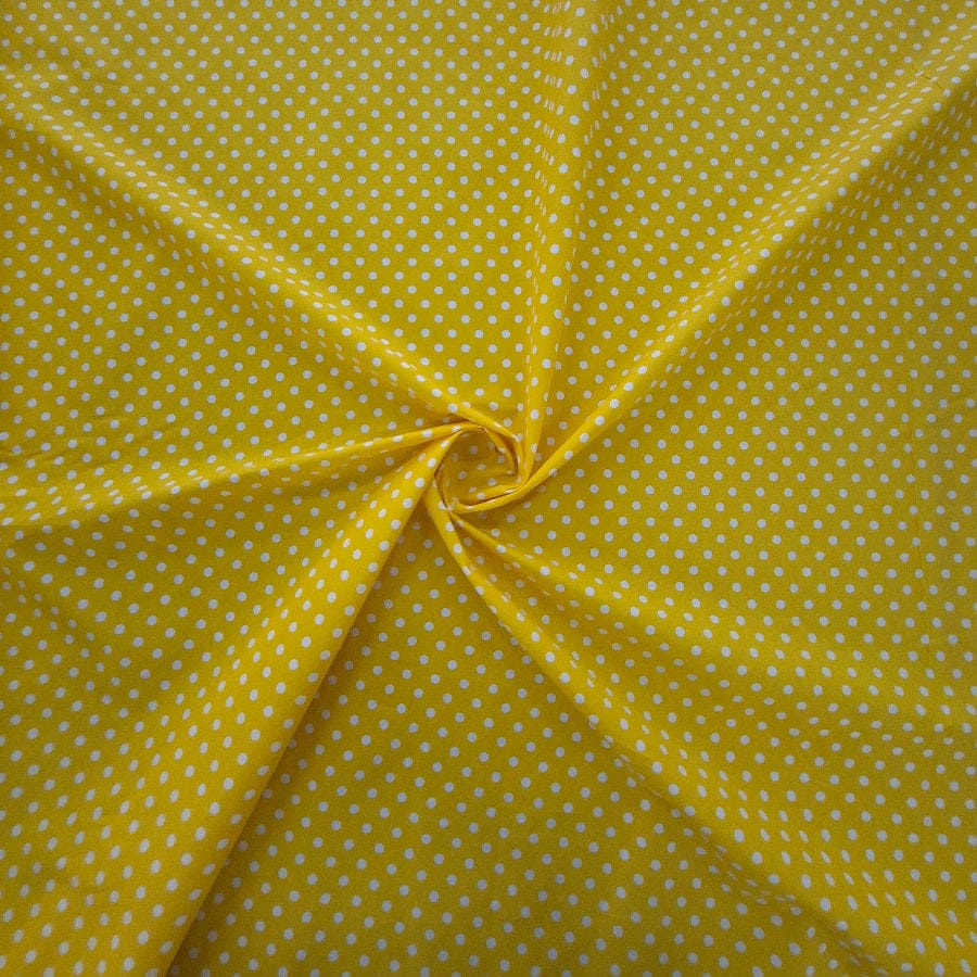 MHC WORLD Printed Polycotton Dots Yellow Printed Polycotton Dots