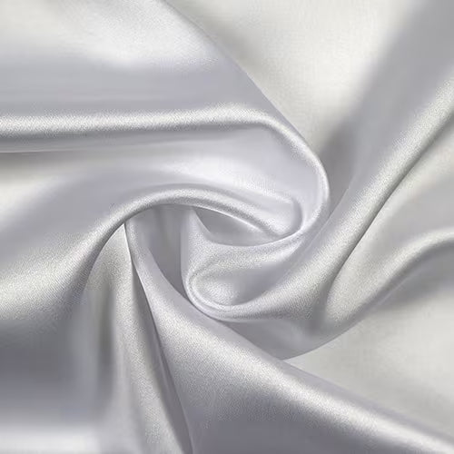 MHC WORLD SATIN White Serena Satin Fabric 150cm