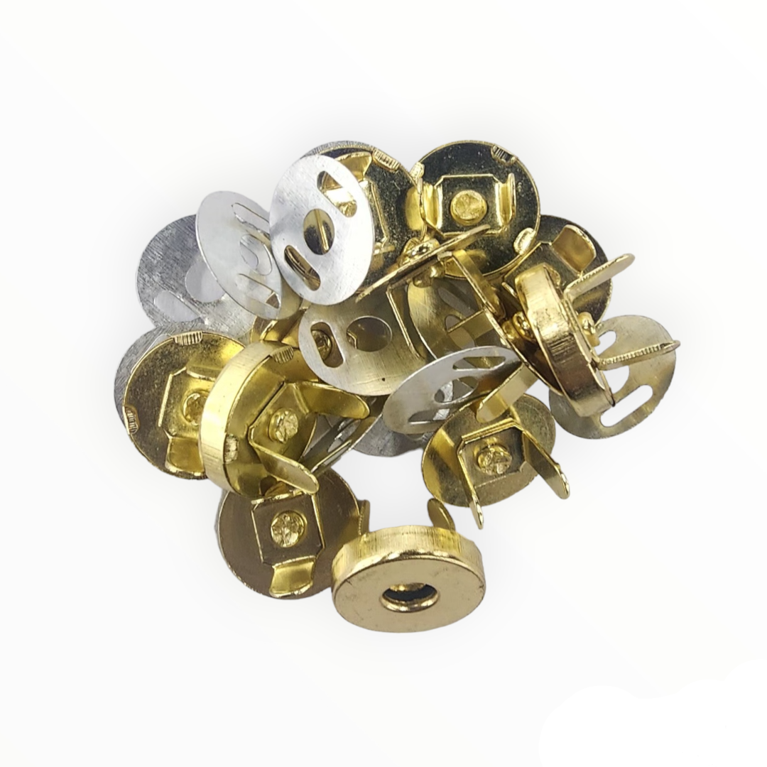 MHC WORLD Sewing Accessories Gold Magnetic Buttons/Clasp 12mm (6 Pack)