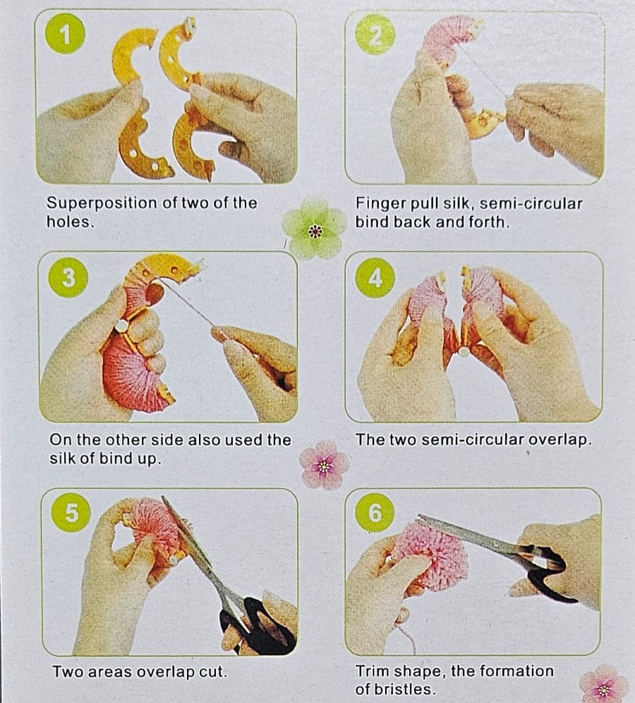 MHC WORLD Sewing Accessories Pom-Pom Maker 4pc Set