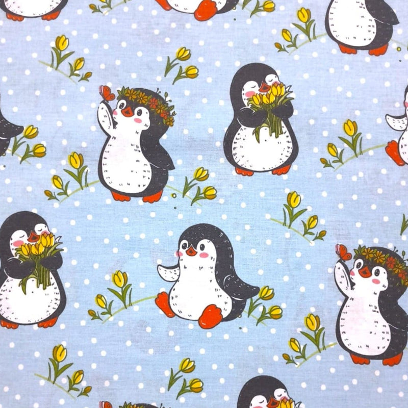 MHC World Sheeting Fabrics 100% Printed Cotton Percale Sheeting Penguins 240 cm (7877897420889)