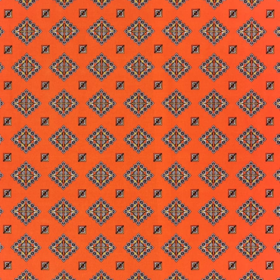 MHC WORLD Shwe Shwe Orange Printed Shwe Shwe BD140 140cm