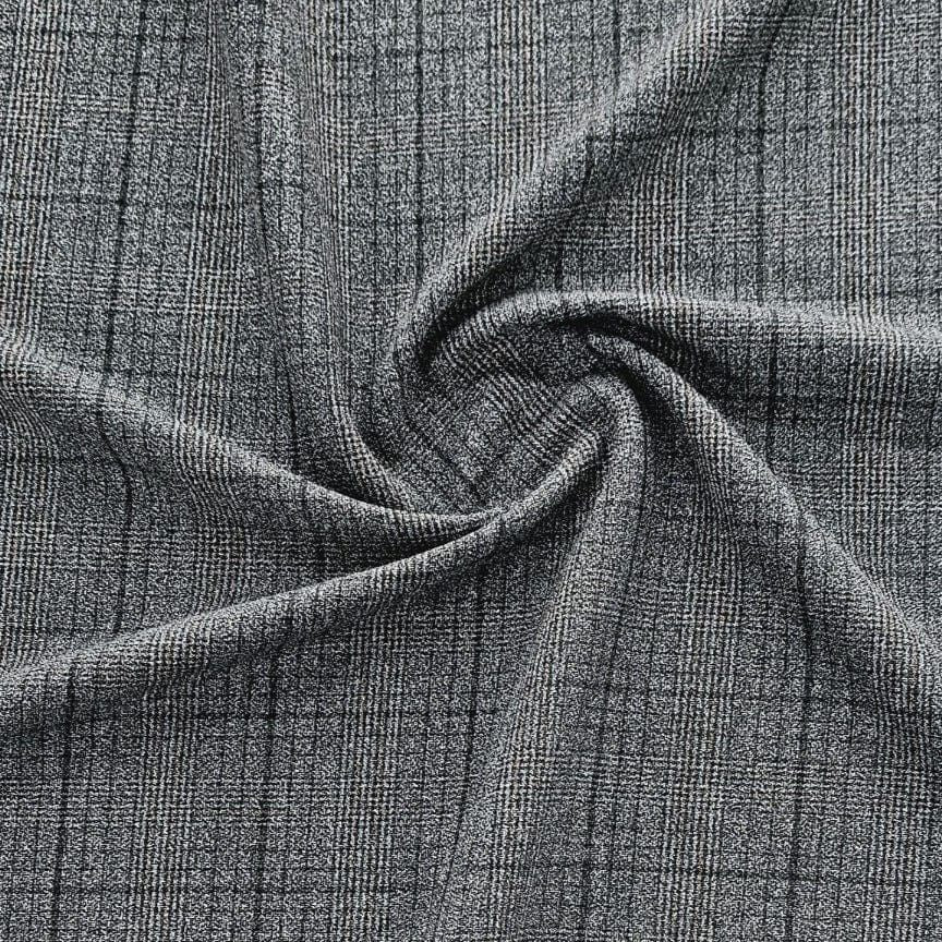 MHC WORLD SUITING FABRIC Check Grey Suiting Fabric 150cm