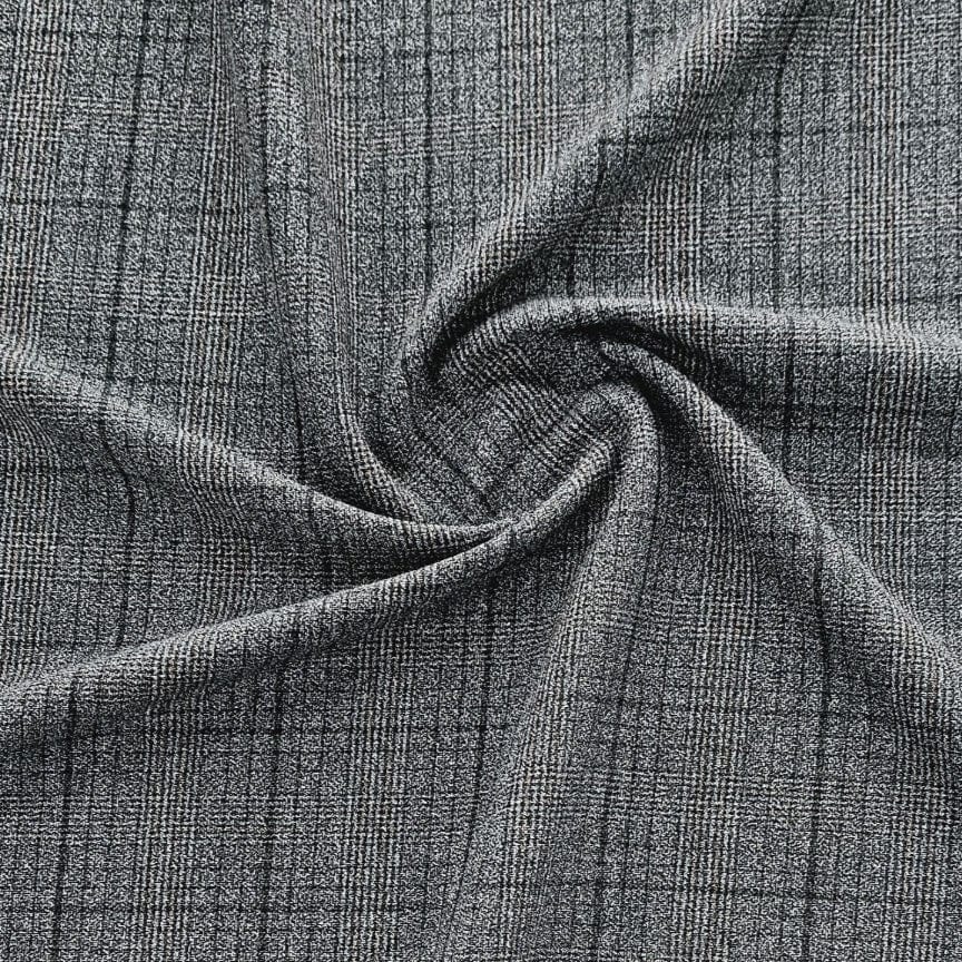 MHC WORLD SUITING FABRIC Check Grey Suiting Fabric 150cm