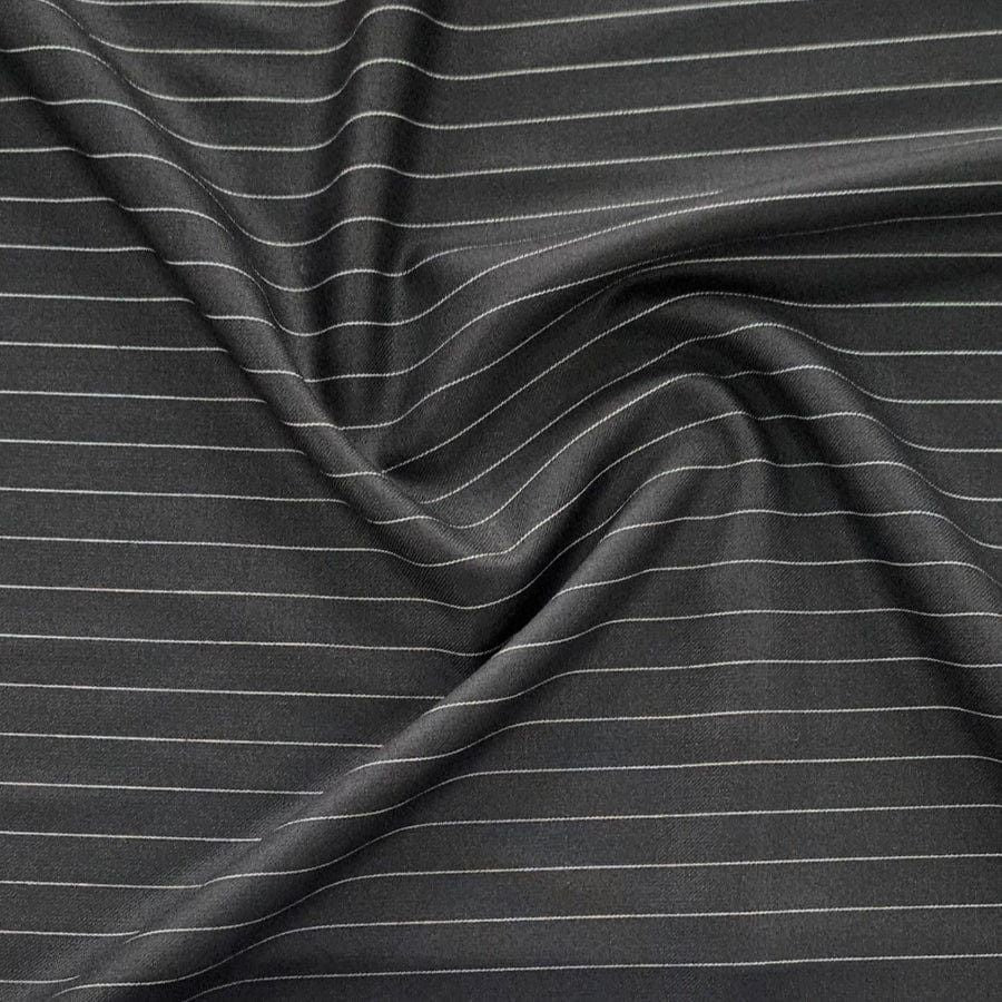 MHC WORLD SUITING FABRIC Stripe Black / White Suiting Fabric 150cm