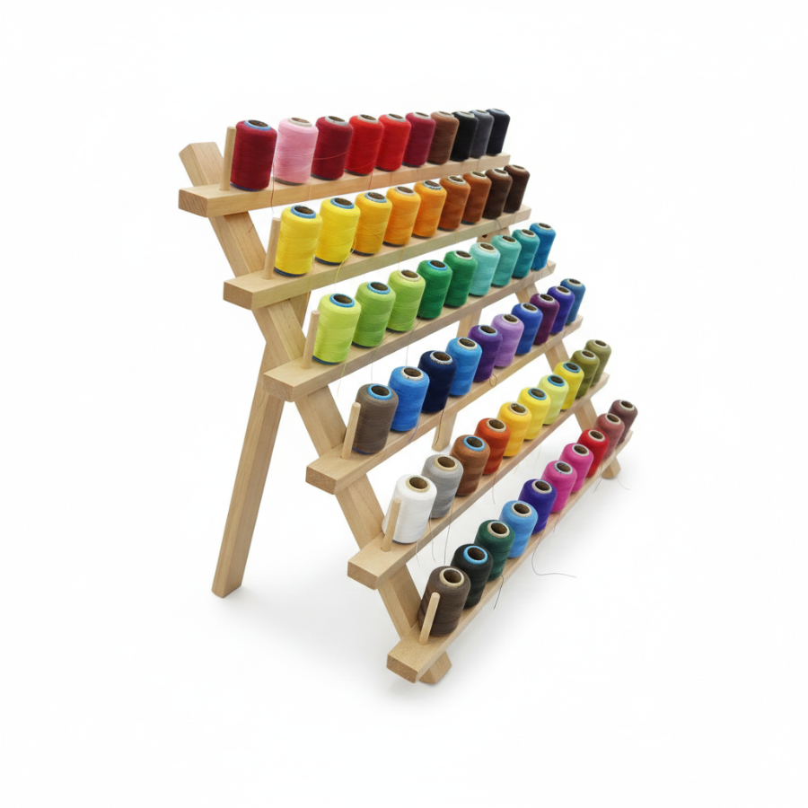 MHC WORLD Thread Stand Wooden Thread Display Stand
