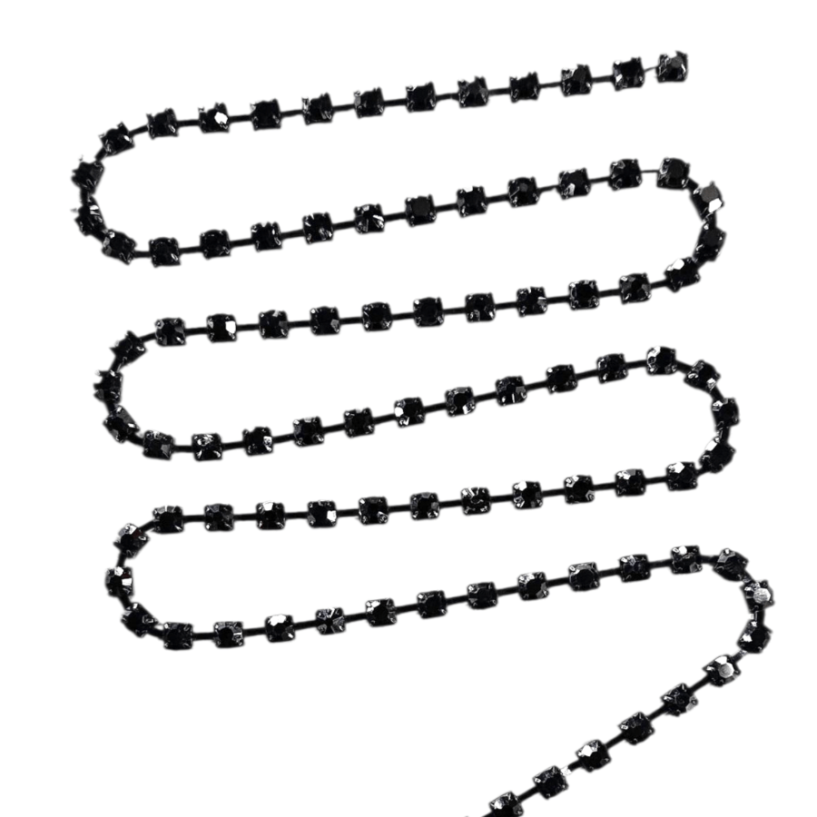 MHC WORLD Trimmings Black Diamante Trim SS-20D