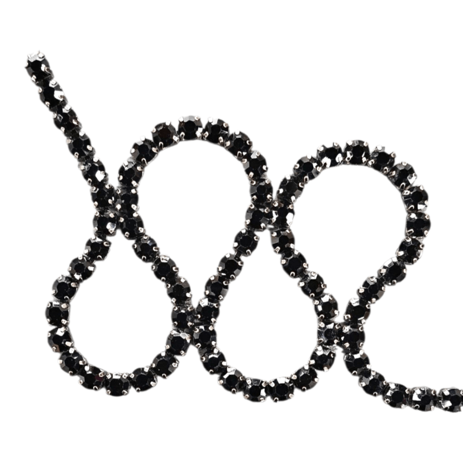 MHC WORLD Trimmings Black Diamante Trim SS-28D