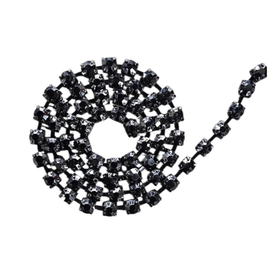 MHC WORLD Trimmings Black Diamante Trim SS-38D