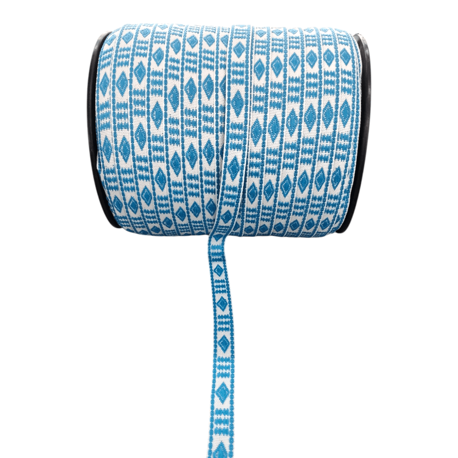 MHC WORLD Trimmings DSN10 White/Teal Pondo Tape