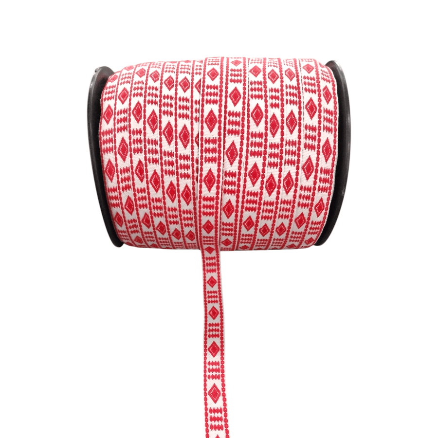 MHC WORLD Trimmings DSN16 White/Red Pondo Tape