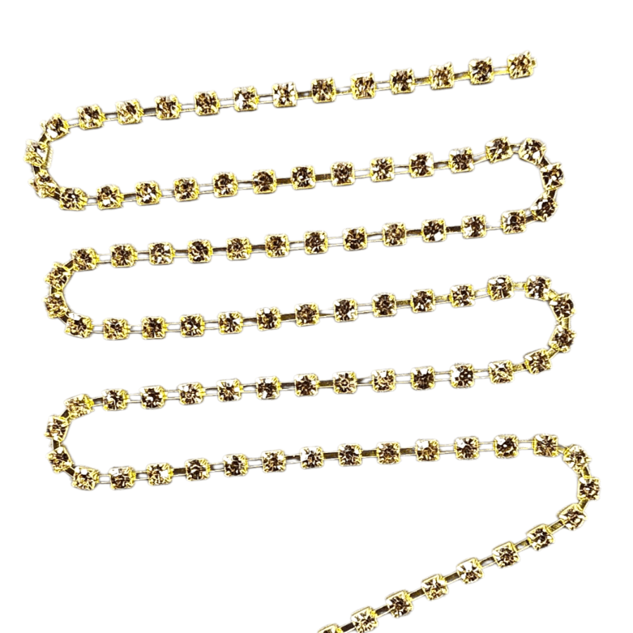 MHC WORLD Trimmings Gold Diamante Trim SS-20D