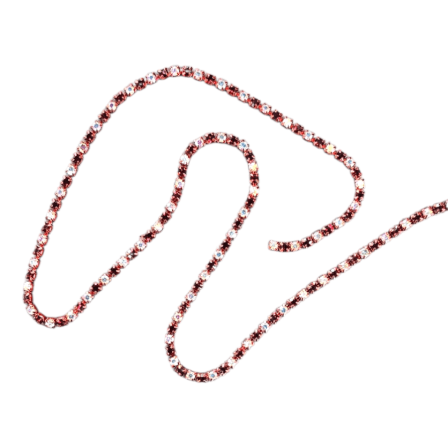 MHC WORLD Trimmings Maroon AB Diamante Trim SS-12D